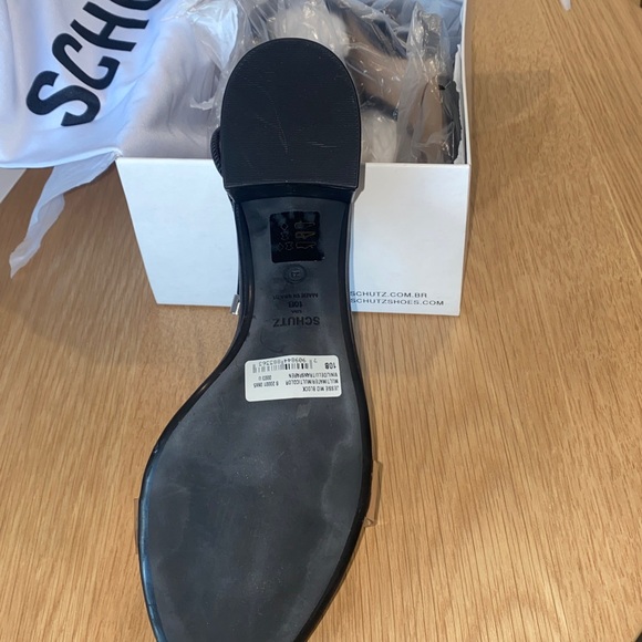 New in Box - Schutz Jessie Mid‎ Block Black Sandals - Women's Size 10 - Picture 4 of 7